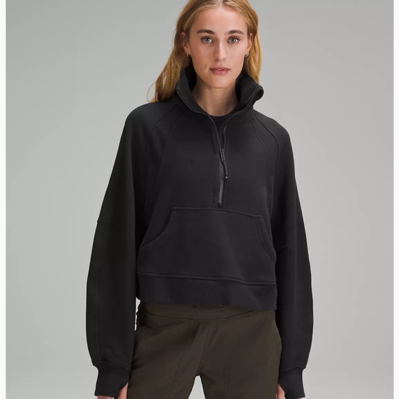 lululemon athletica Other - Lululemon Scuba Oversized Half Zip Funnel Neck Black